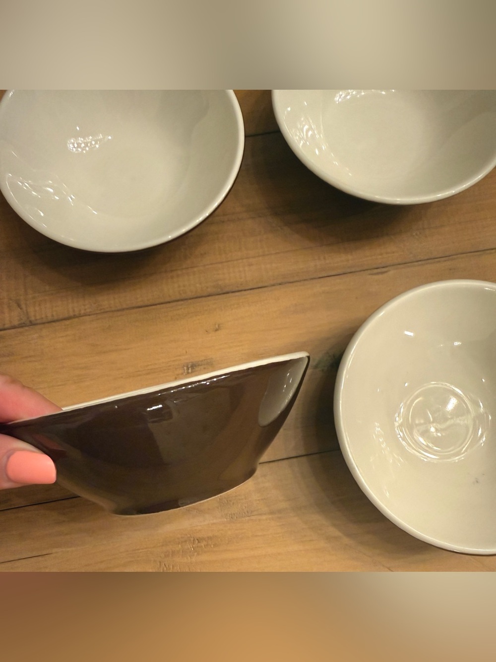 Vintage Homer Laughlin Brown Ivory Restaurant Bowls Set of 4
